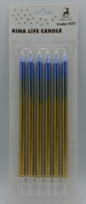 Lacivert Altın Doğum Günü Mumu 6 Lı Kod: 933